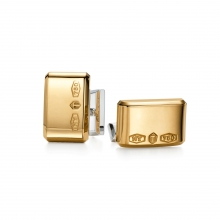 蒂芙尼TIFFANY 1837系列18K 黃金和純銀矩形袖扣