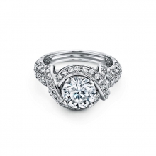 蒂芙尼SCHLUMBERGER™高级珠宝铂金镶钻戒圈镶嵌圆形明亮式切割钻石订婚钻戒