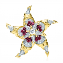 蒂芙尼史隆伯杰系列海星花卉造型胸针