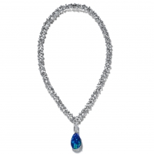 蒂芙尼BLUE BOOK高级珠宝2023 BLUE BOOK铂金镶嵌黑色欧泊及钻石项链