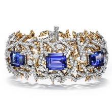蒂芙尼BLUE BOOK高級珠寶2023 BLUE BOOK鉑金及18K黃金鑲嵌總重逾25克拉的坦桑石及鉆石手鐲