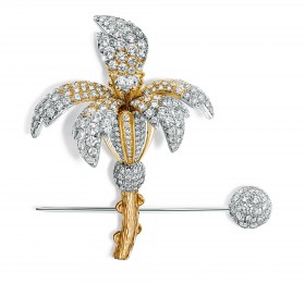 蒂芙尼史隆伯杰系列高级珠宝史隆伯杰兰花造型胸针 胸针