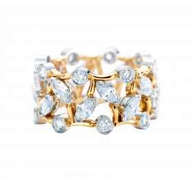 蒂芙尼史隆伯杰系列18K黄金镶钻戒指 戒指