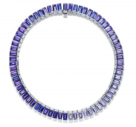 蒂芙尼BLUE BOOK高级珠宝2018 BLUE BOOK铂金镶嵌长方形钻石项链项链