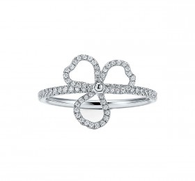 蒂芙尼 镶钻镂空花朵戒指 戒指