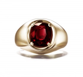 蒂芙尼 18K黄金镶嵌枕形切割红宝石戒指 戒指