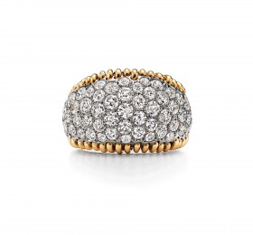 蒂芙尼SCHLUMBERGER™高级珠宝18K黄金及铂金镶钻Stitches戒指官方图