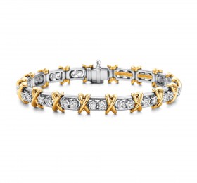 蒂芙尼SCHLUMBERGER™高级珠宝18K黄金镶钻手链官方图