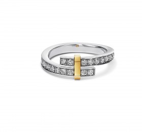 蒂芙尼TIFFANY EDGE系列铂金及18K黄金镶钻戒指官方图