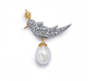 蒂芙尼SCHLUMBERGER®高级珠宝BIRD ON A PEARL胸针官方图