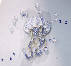 蒂芙尼BLUE BOOK高级珠宝2023 BLUE BOOK水母绮想（Jellyfish）项链官方图