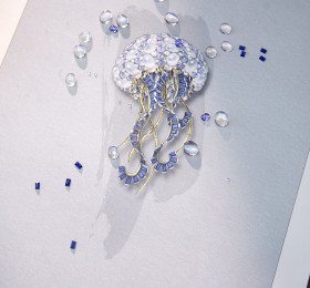 蒂芙尼BLUE BOOK高级珠宝2023 BLUE BOOK水母绮想（Jellyfish）胸针官方图