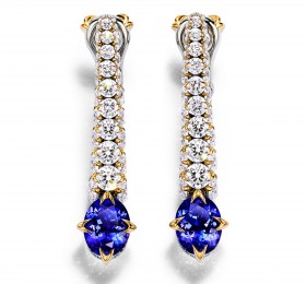 蒂芙尼BLUE BOOK高级珠宝2023 BLUE BOOK 18K黄金镶嵌坦桑石及钻石耳环 耳饰
