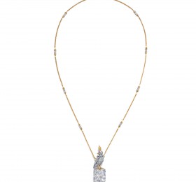 蒂芙尼 铂金及18K黄金镶嵌一颗重逾20克拉的钻石，粉色蓝宝石及钻石“石上鸟”项链 项链