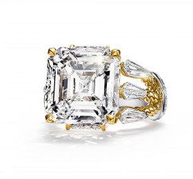 蒂芙尼BLUE BOOK高级珠宝18K黄金及铂金镶嵌一颗重逾16克拉的钻石戒指戒指