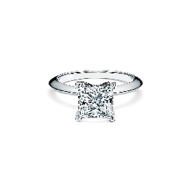 蒂芙尼订婚钻戒铂金镶嵌公主方形切割钻石订婚钻戒