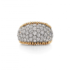 蒂芙尼SCHLUMBERGER™高级珠宝18K黄金及铂金镶钻Stitches戒指