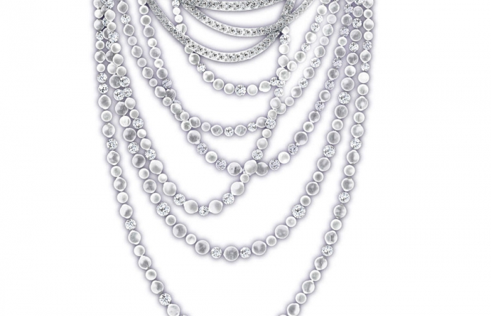 蒂芙尼MASTERPIECES铂金镶嵌黑色南洋珠和钻石项链