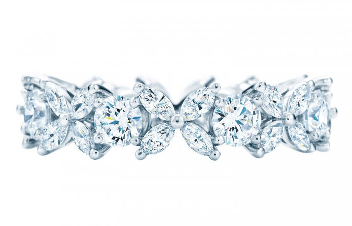蒂芙尼TIFFANY VICTORIA Victoria系列铂金镶钻戒指
