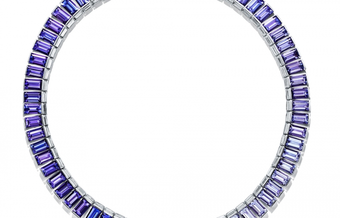蒂芙尼BLUE BOOK高级珠宝2018 BLUE BOOK铂金镶嵌长方形钻石项链