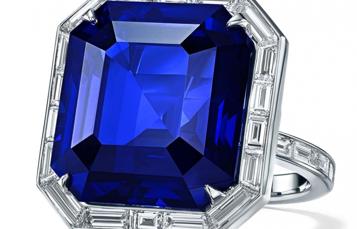 蒂芙尼BLUE BOOK高级珠宝2018 BLUE BOOK铂金镶嵌蓝宝石戒指