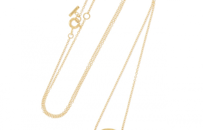 蒂芙尼TIFFANY T 18K 黄金、缟玛瑙、钻石项链