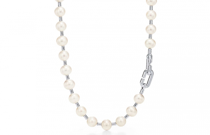 蒂芙尼TIFFANY HARD WEAR纯银淡水珍珠项链，40.6 厘米