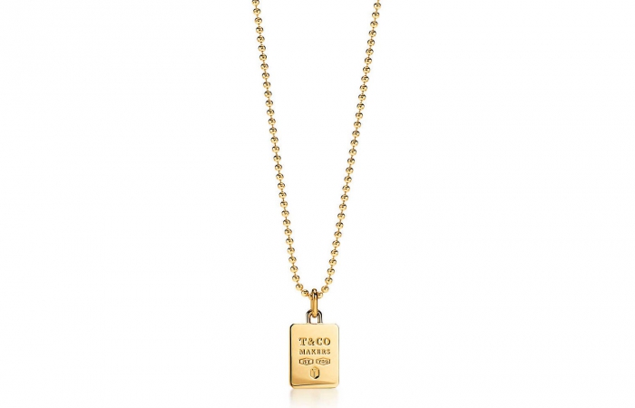 蒂芙尼TIFFANY VICTORIA Makers 系列 18K 黄金方形吊饰项链，61.0 厘米