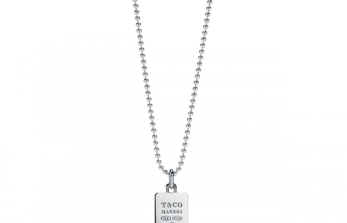 蒂芙尼TIFFANY 1837系列Makers 系列纯银方形吊饰项链，61.0 厘米