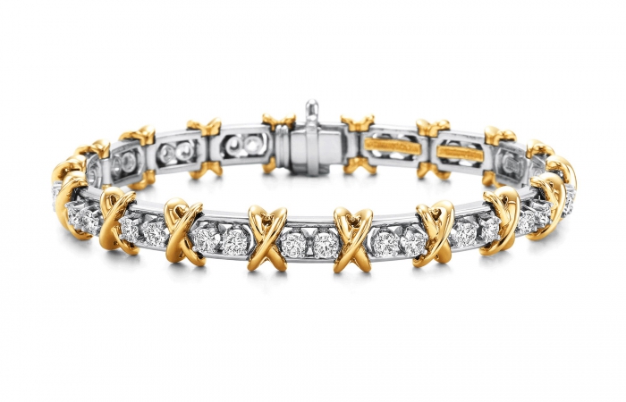 蒂芙尼SCHLUMBERGER™高级珠宝18K黄金镶钻手链