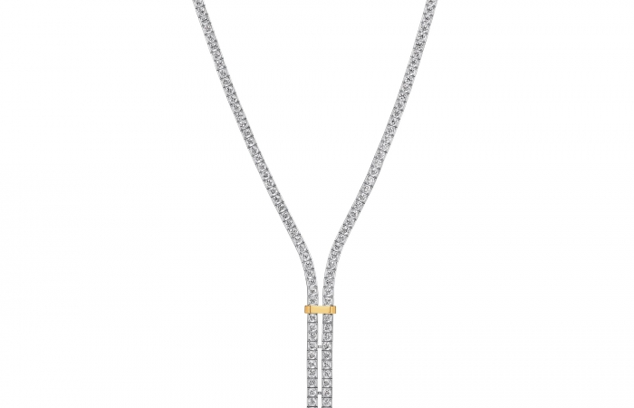 蒂芙尼TIFFANY EDGE系列铂金及18K黄金镶嵌浓彩黄钻及钻石项链