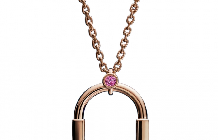 蒂芙尼TIFFANY LOCK粉色蓝宝石小号项链