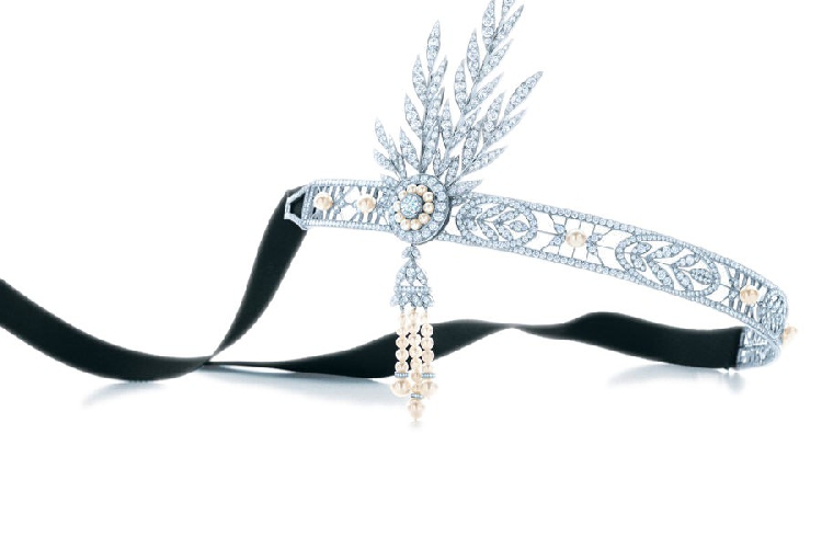蒂芙尼The Great Gatsby系列Savoy钻石和珍珠头饰