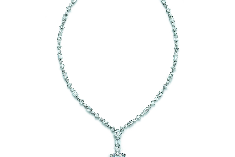 蒂芙尼BLUE BOOK高级珠宝铂金镶嵌混合形切割钻石项链