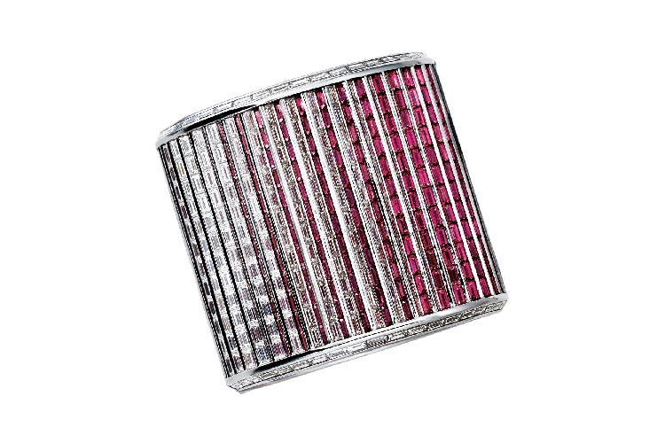 蒂芙尼MASTERPIECES PRISM系列铂金镶嵌红碧玺和钻石手镯