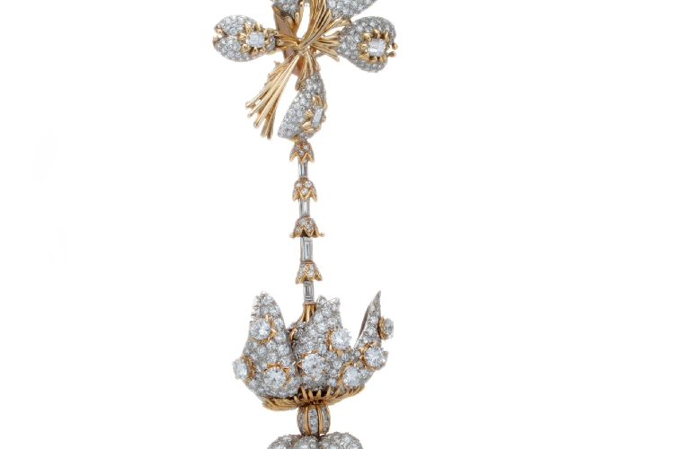 蒂芙尼史隆伯杰系列高级珠宝史隆伯杰黄金与铂金镶钻胸针