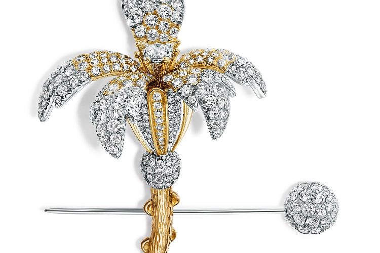 蒂芙尼史隆伯杰系列高级珠宝史隆伯杰兰花造型胸针