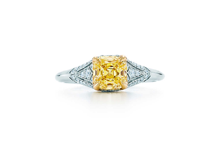 蒂芙尼蒂芙尼黄钻装饰艺术风格钻石戒指