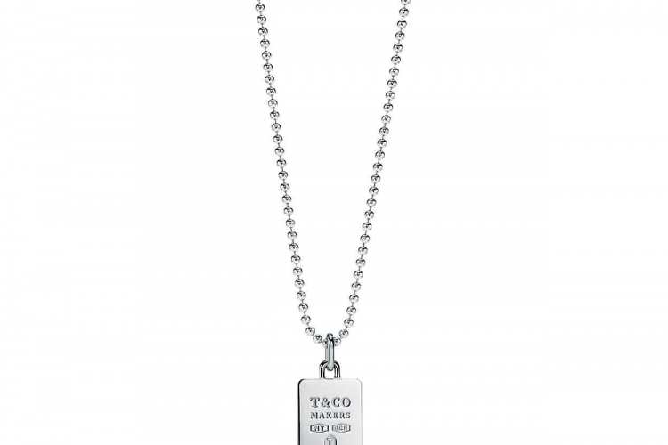 蒂芙尼TIFFANY 1837系列Makers 系列纯银方形吊饰项链，61.0 厘米