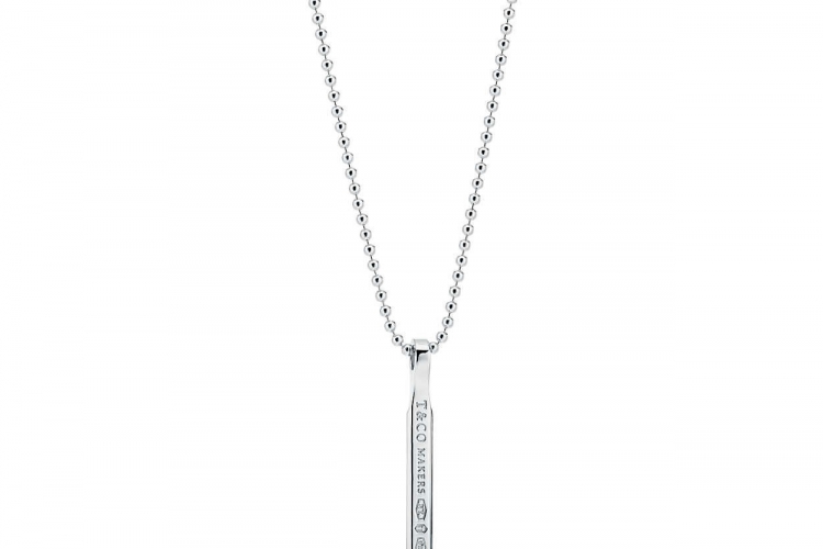 蒂芙尼TIFFANY 1837系列Makers 系列纯银条形吊饰项链，61.0 厘米
