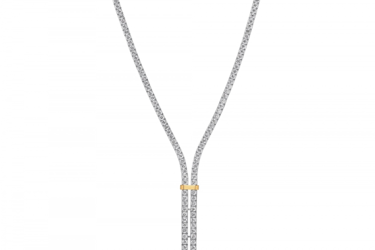 蒂芙尼TIFFANY EDGE系列铂金及18K黄金镶嵌浓彩黄钻及钻石项链