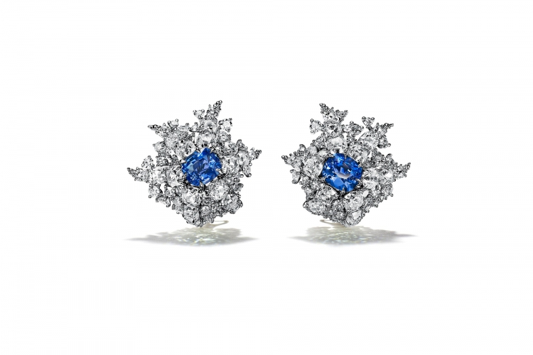 蒂芙尼BLUE BOOK高级珠宝2023 BLUE BOOK铂金镶嵌钴蓝色尖晶石及钻石耳环