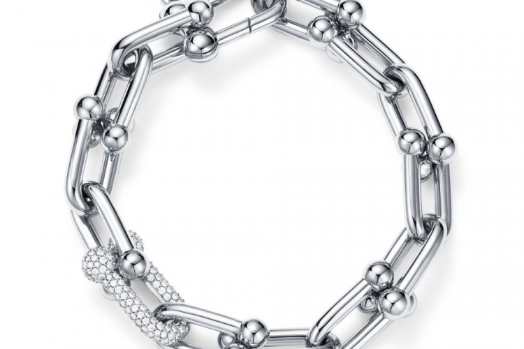 蒂芙尼TIFFANY HARD WEAR白金镶钻链环手链