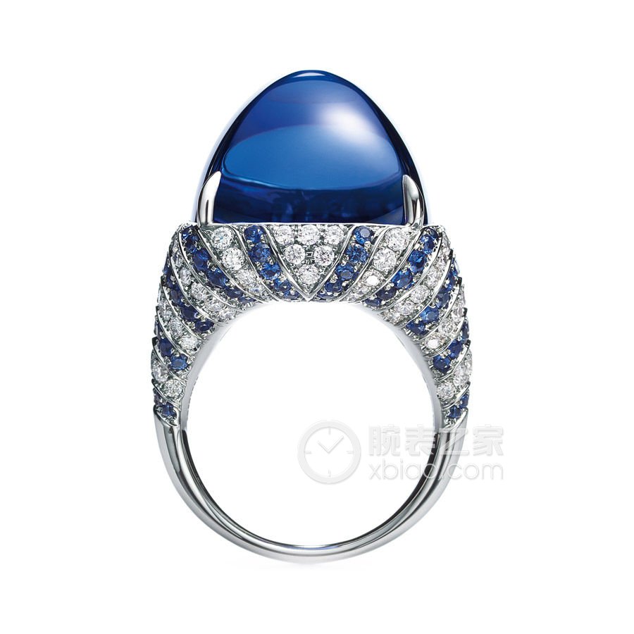蒂芙尼BLUE BOOK高级珠宝坦桑石圆顶戒指戒指