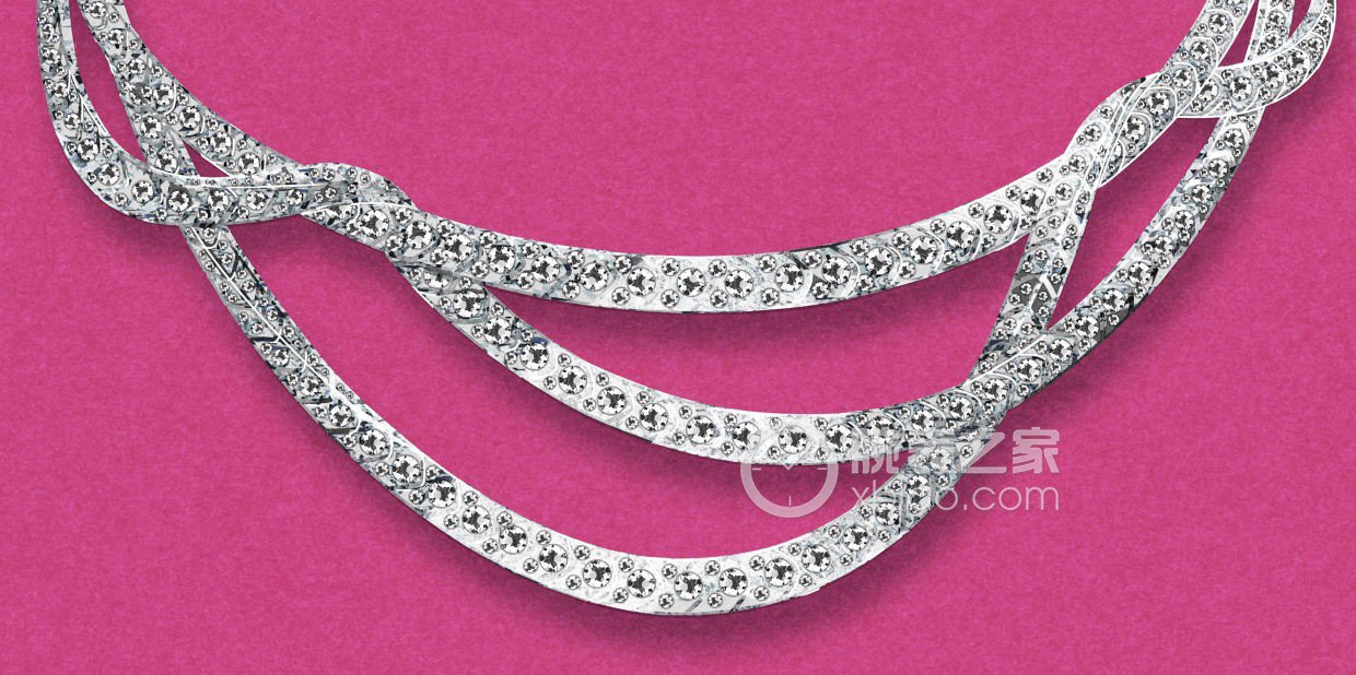 蒂芙尼MASTERPIECES铂金镶嵌圆形明亮式切割和方形钻石项链项链