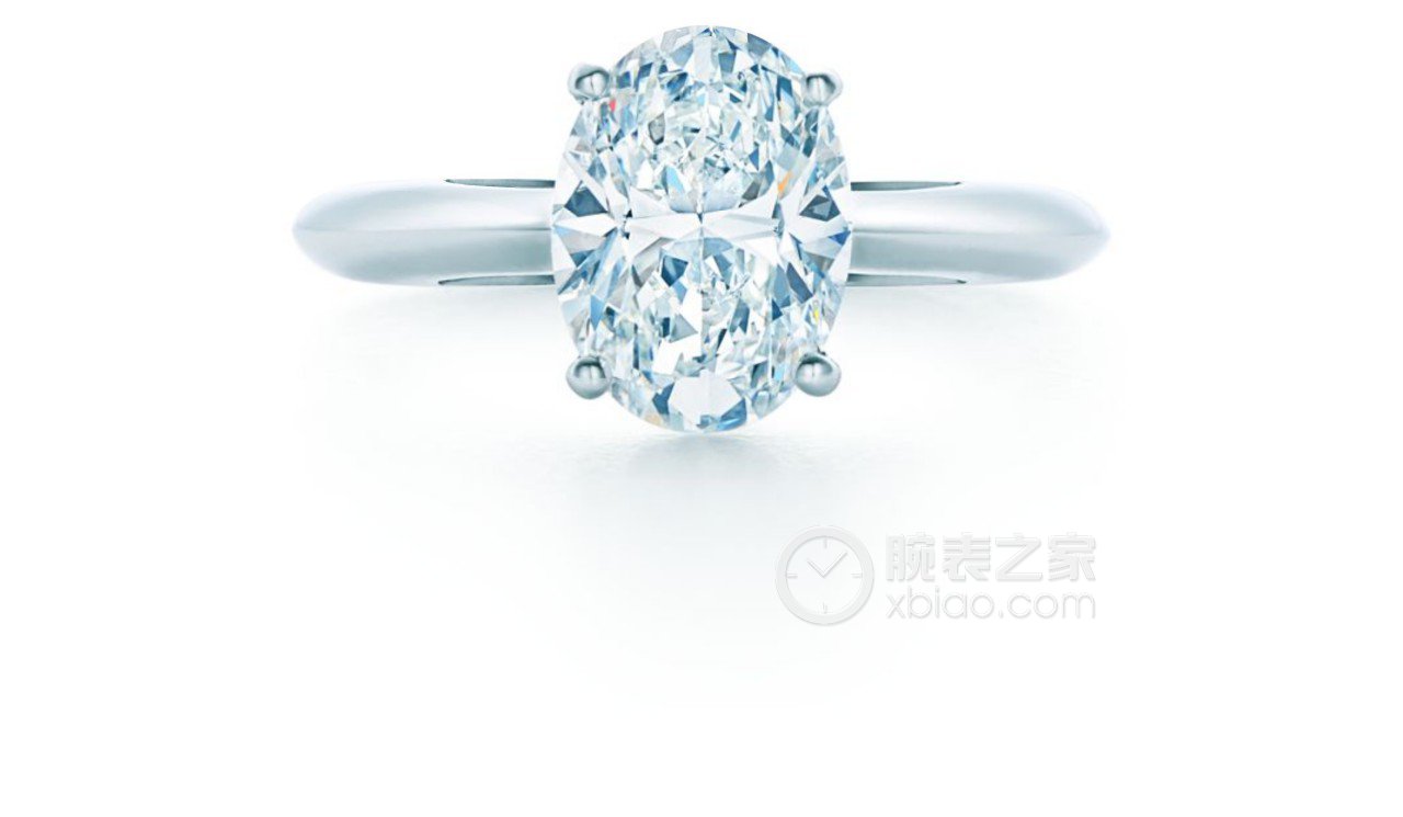 蒂芙尼订婚钻戒铂金镶嵌椭圆形切割钻石订婚钻戒戒指
