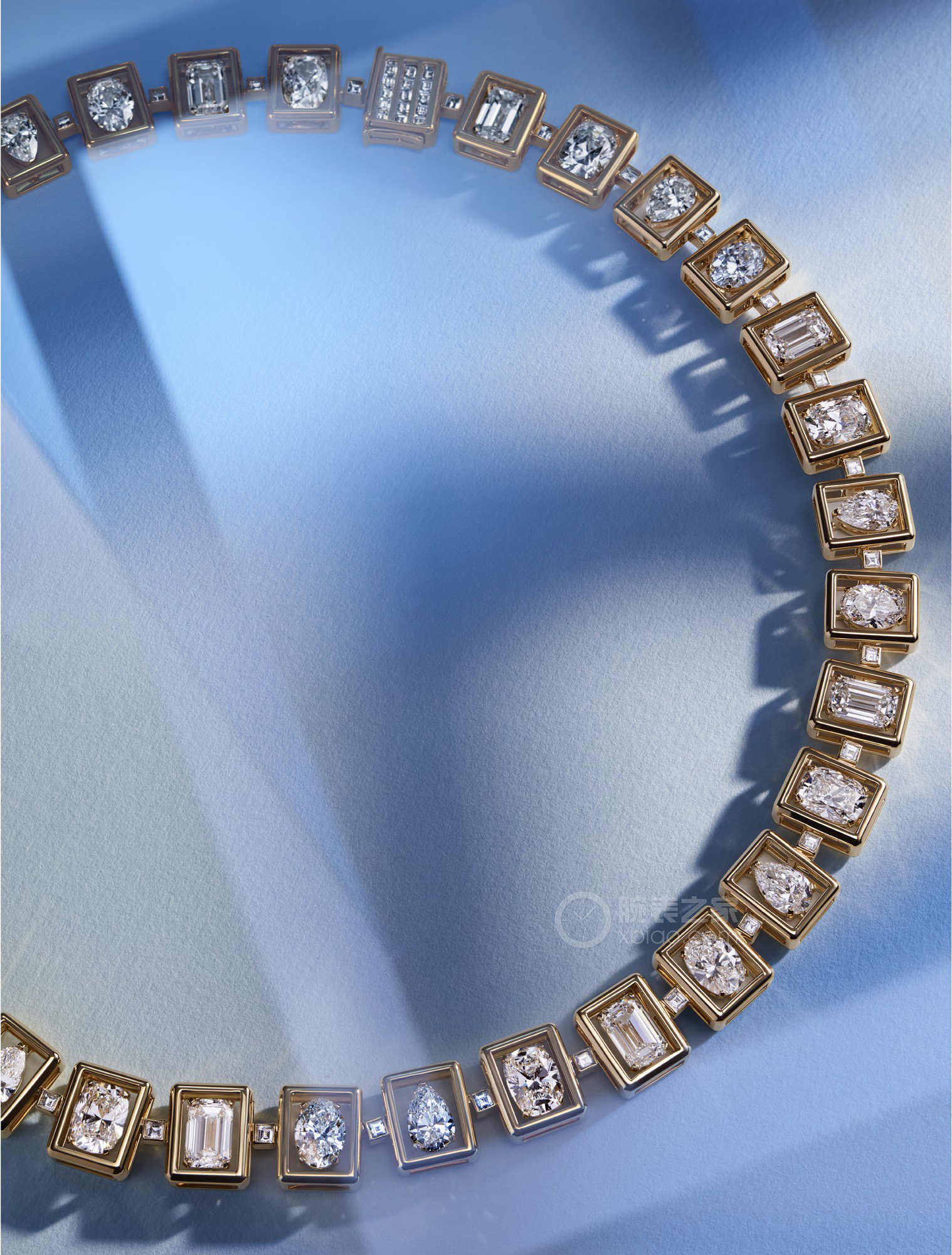 蒂芙尼BLUE BOOK高级珠宝18K黄金镶嵌混合切割钻石项链项链
