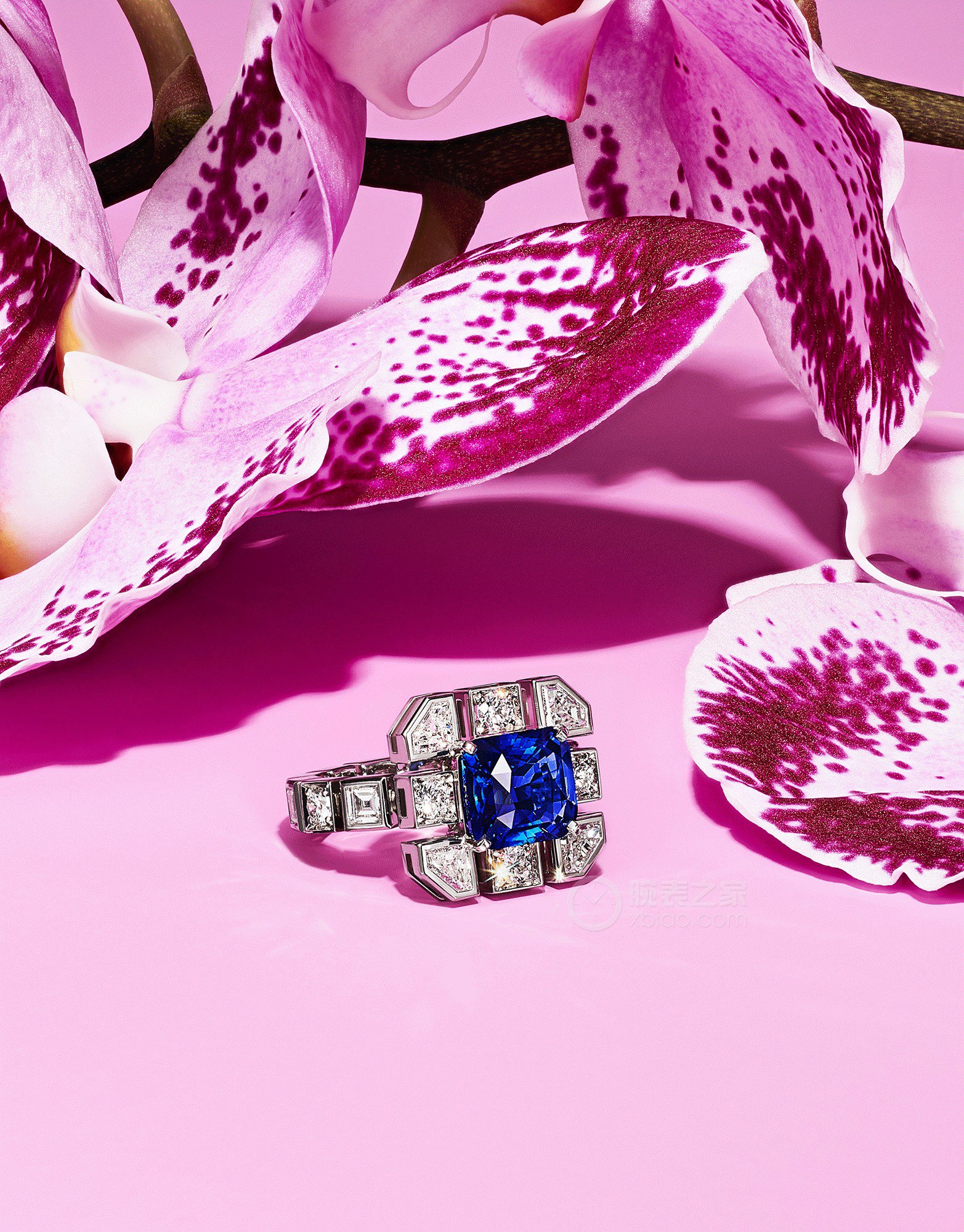 蒂芙尼BLUE BOOK高级珠宝铂金镶嵌未经优化处理斯里兰卡蓝宝石及钻石戒指戒指
