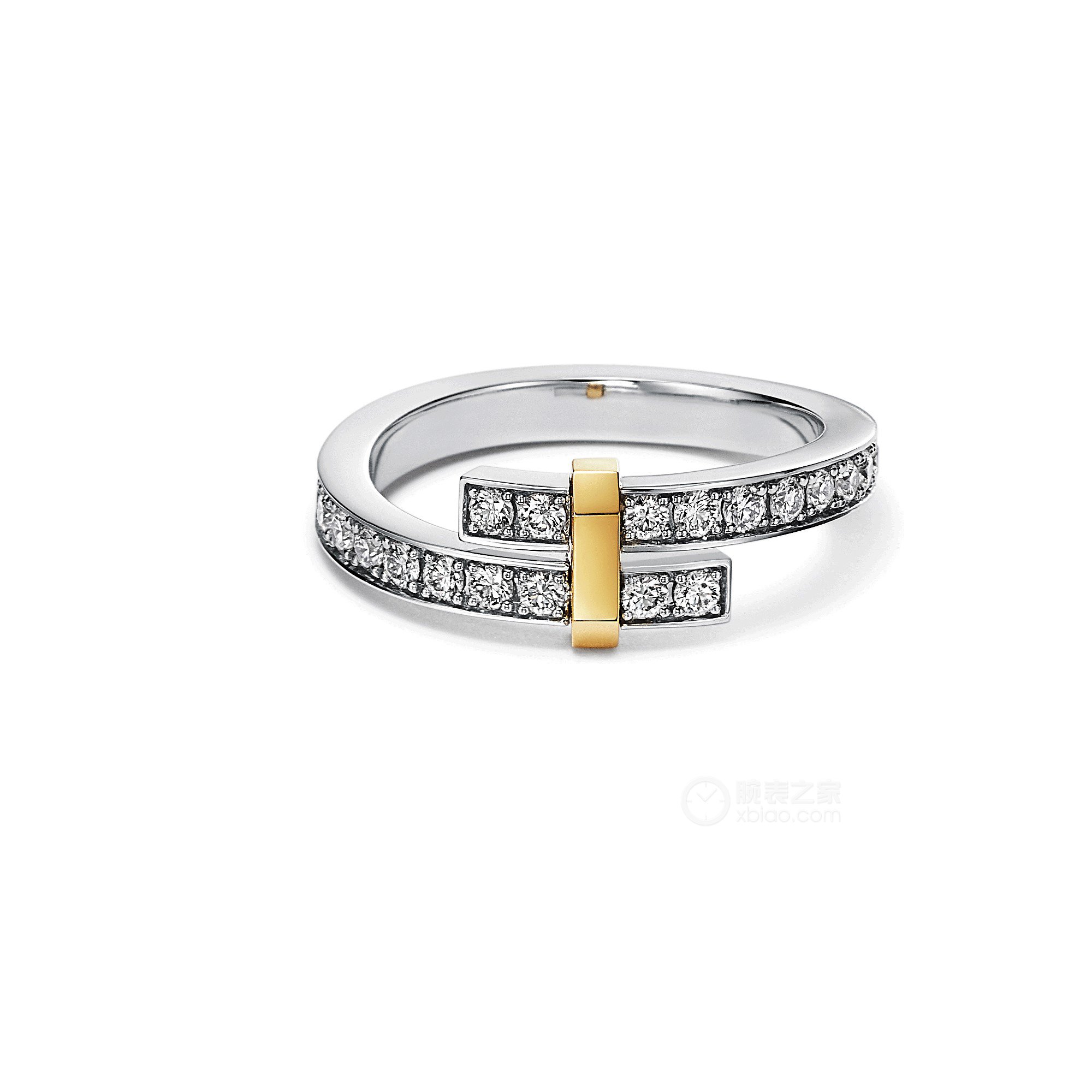 蒂芙尼TIFFANY EDGE系列铂金及18K黄金镶钻戒指戒指