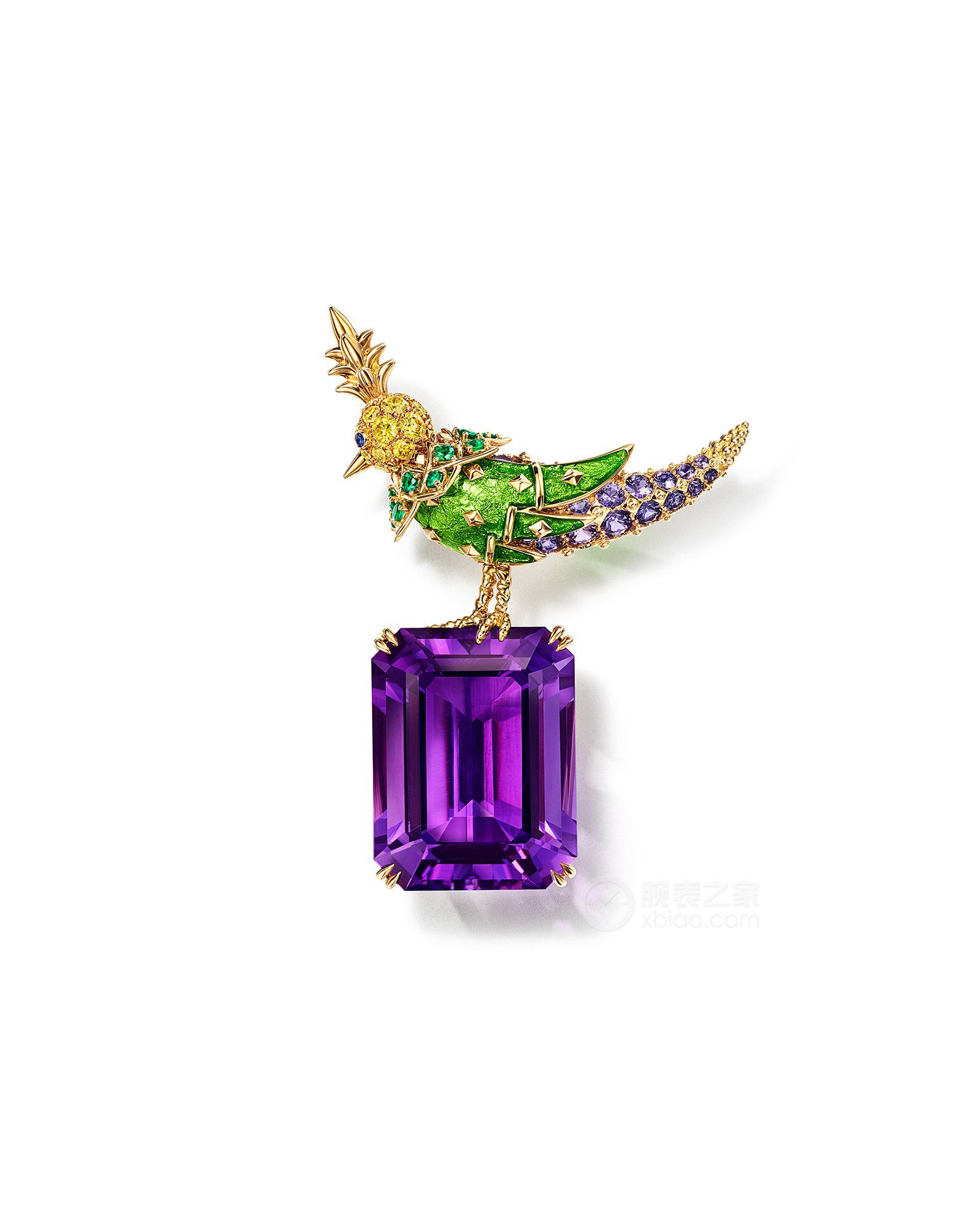 蒂芙尼SCHLUMBERGER™高级珠宝Rainbow Bird on a Rock “石上鸟”胸针胸针